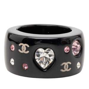 CHANEL Black Logo Ring